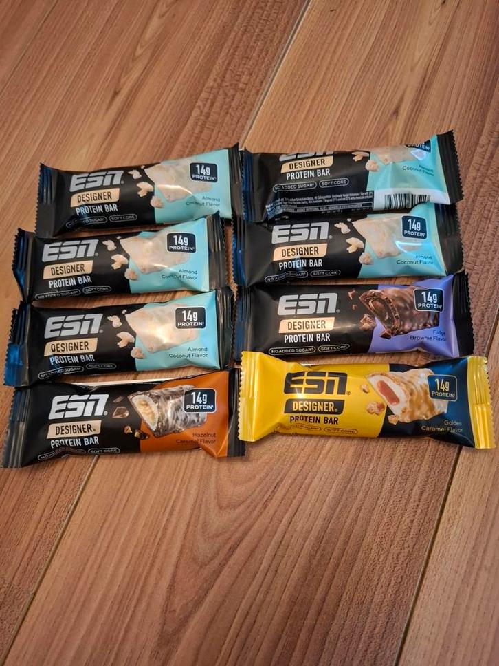 ESN Designer Protein Bars - 8 stuks, Sport en Fitness, Fitnessmaterialen, Nieuw, Overige typen, Armen, Benen, Borst, Buik, Rug