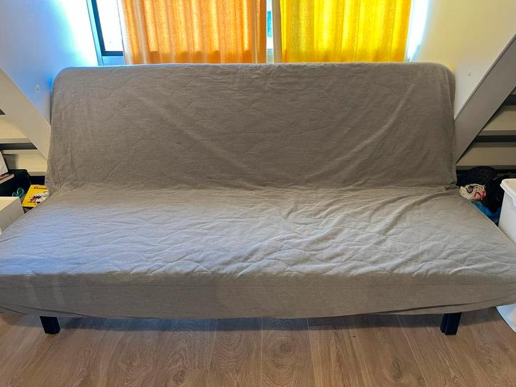 Ikea Nyhamn Slaapbank, Huis en Inrichting, Slaapkamer | Bedden, Zo goed als nieuw, Tweepersoons, 140 cm, 200 cm, Stof, Wit, Verstelbaar