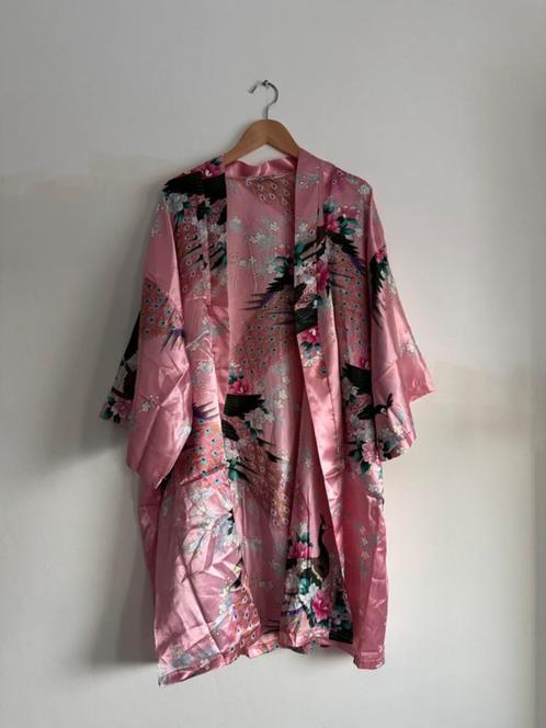 Oriental Lichtroze Silk/Zijden Kimono Robe (one size), Kleding | Dames, Jassen | Zomer, Nieuw, Maat 38/40 (M), Roze, Ophalen of Verzenden