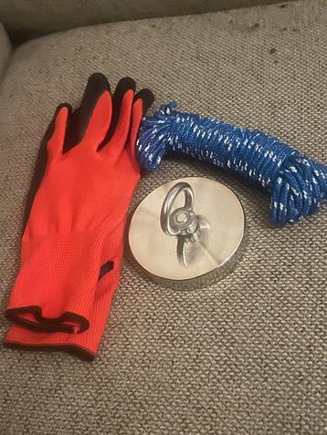 90 mm magneet met 400kg draagkracht met touw en handschoene beschikbaar voor biedingen