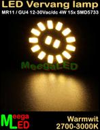 LED MR11 GU4 LEDspot LEDlamp 4W - 15x SMD5733 - Warmwit, Huis en Inrichting, Lampen | Losse lampen, Nieuw, Bipin of Steekvoet
