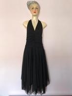 Black tie zwarte S voile galajurk halter transparant gevoerd, Zwart, Ophalen of Verzenden, Zo goed als nieuw, Maat 36 (S)