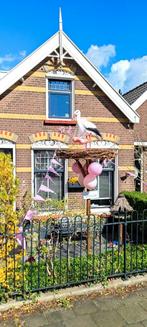 Uniek geboortebord, ooievaarsnest, ooievaar op nest, Kinderen en Baby's, Kraamcadeaus en Geboorteborden, Ophalen, Gebruikt, Geboortebord