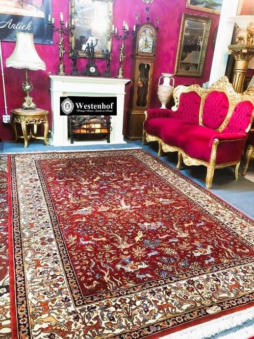 Perzisch tapijt handgeknoopt Ghom Zijde Oosters vloerkleed, Huis en Inrichting, Stoffering | Tapijten en Kleden, Gebruikt, 200 cm of meer