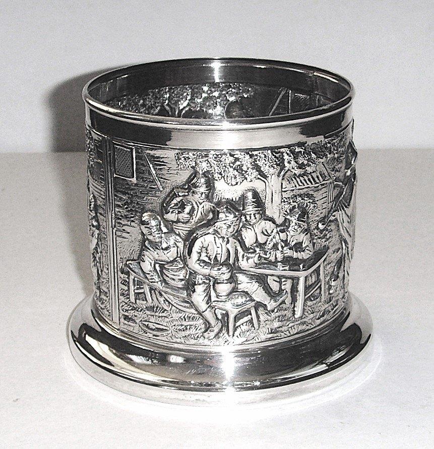 Antiek zwaar verzilvert lepels houder van D.Egberts, gemerkt, Ophalen of Verzenden