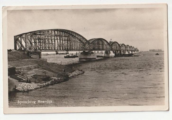 Spoorbrug Moerdijk oude ansichtkaart 1948, Verzamelen, Ansichtkaarten | Nederland, Gelopen, Noord-Brabant, 1940 tot 1960, Verzenden