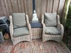 rieten buiten stoelen en tafeltje, Huis en Inrichting, Stoelen, Ophalen, Twee, Bruin, Riet of Rotan