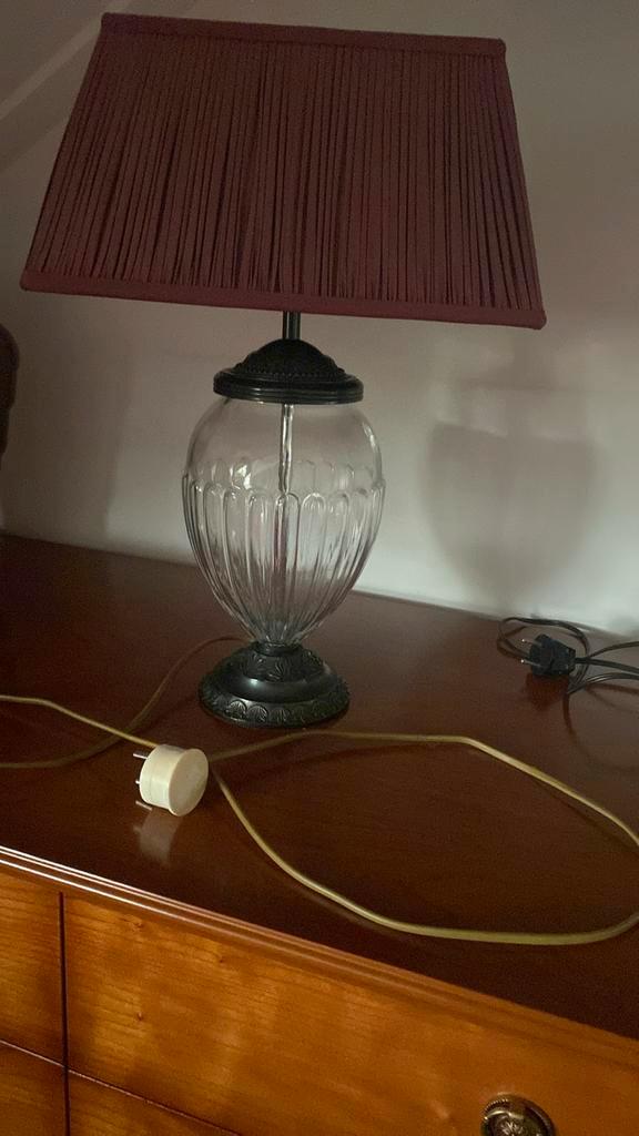 Laura Ashley lamp glas, Huis en Inrichting, Lampen | Tafellampen, Zo goed als nieuw, Minder dan 50 cm, Glas, Ophalen of Verzenden
