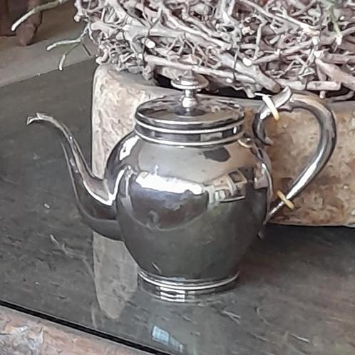 Antieke verchroomde Theepot, Antiek en Kunst, Antiek | Goud en Zilver, Zilver, Ophalen of Verzenden
