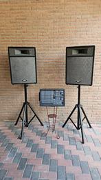 PA set met Yamaha EMX88 en PEAVEY PRO-15, Muziek en Instrumenten, Versterkers | Keyboard, Monitor en PA, Ophalen, Gebruikt, 500 tot 1000 watt