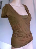 Dames t-shirt groen military tie dye Khaki XS Pimkie, Verzenden, Zo goed als nieuw, Korte mouw, Maat 34 (XS) of kleiner