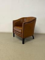 Engelse clubfauteuil in duurzaam volnerf rundleer, Huis en Inrichting, Fauteuils, Ophalen, Minder dan 75 cm, Nieuw, Leer
