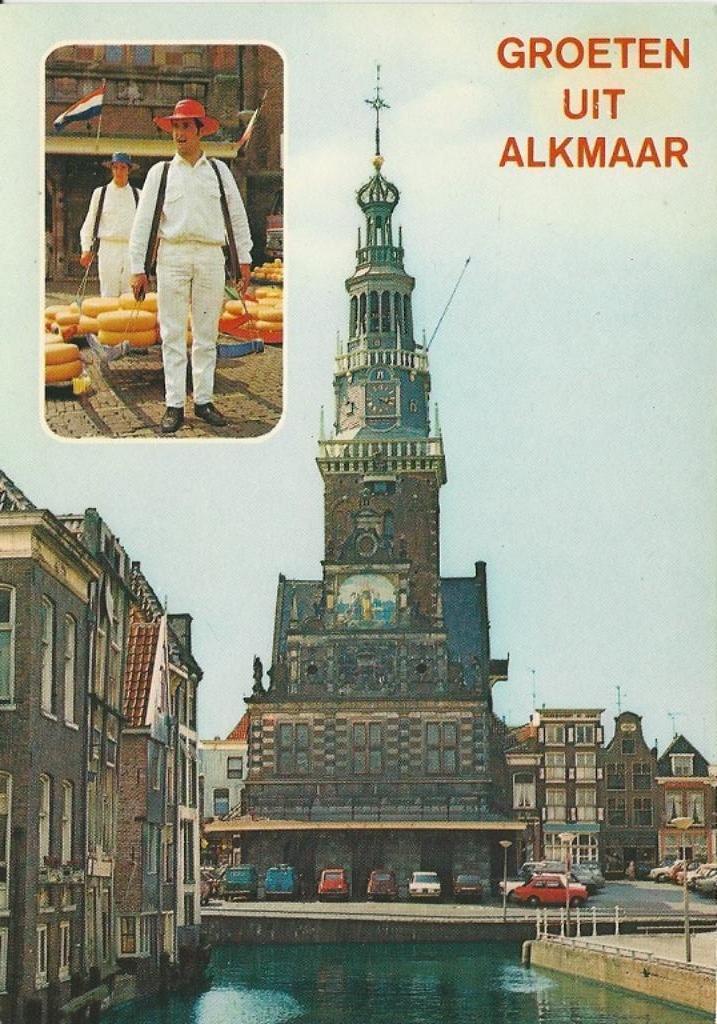AK Alkmaar Waag Fiat Renault Toyota Citroën Mazda, Verzamelen, Ansichtkaarten | Nederland, Ongelopen, Noord-Holland, 1960 tot 1980