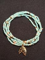 armbandjes turquoise lichtroze goudkleurige kraaltjes, Ophalen of Verzenden, Nieuw, Overige materialen, Met bedels of kralen
