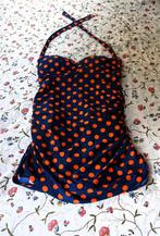 Donkerblauw oranje stip Beachwave halter badpak Maat 44, Kleding | Dames, Badmode en Zwemkleding, Beachwave, Verzenden, Gedragen