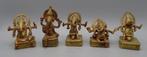 Set van 5 Primitieve Ganesha brons Beeldjes uit Orissa India, Antiek en Kunst, Ophalen of Verzenden