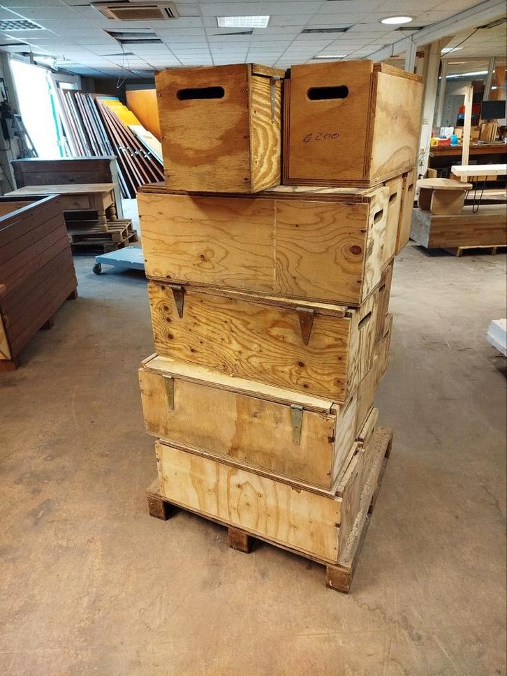 ️ Partij houten kisten, Huis en Inrichting, Woonaccessoires | Kisten, Zo goed als nieuw, Minder dan 50 cm, Minder dan 50 cm, 50 tot 100 cm
