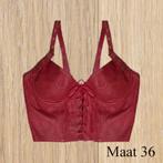 Leer bh topje Maat 36, Kleding | Dames, Ondergoed en Lingerie, Verzenden, Rood, BH