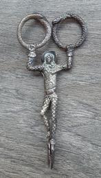 Jaar 1885 Zilver Luiertang Luier Tang Schaar CLOWN Clownesk, Antiek en Kunst, Antiek | Goud en Zilver, Ophalen of Verzenden, Zilver