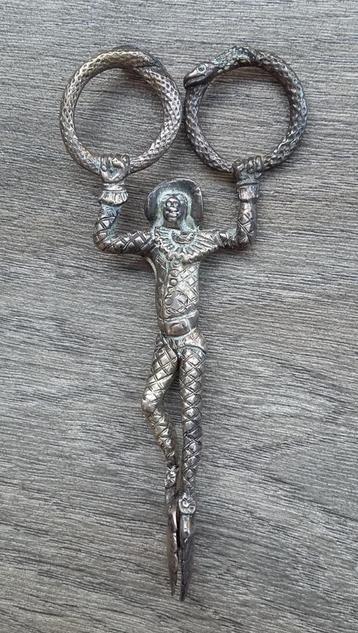 Jaar 1885 Zilver Luiertang Luier Tang Schaar CLOWN Clownesk beschikbaar voor biedingen