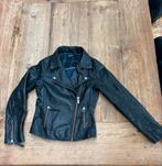 Zwarte leren jas meisje van McGregor. Maat 140. Echt leer., Ophalen of Verzenden, Zo goed als nieuw, Meisje, Jas
