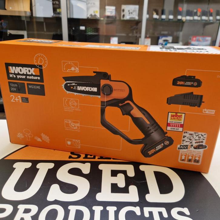 Worx Wg324E Accu-Eenhandstakkenzaag 20V + Accu / Lader - NEW, Tuin en Terras, Hand-tuingereedschap, Nieuw