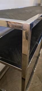 Richmond Sidetable Zwart Visgraat, Huis en Inrichting, Tafels | Sidetables, 100 tot 150 cm, Ophalen of Verzenden, Zo goed als nieuw