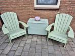 Leuke groenige loungstoelen, Tuin en Terras, Tuinsets en Loungesets, Ophalen, Zo goed als nieuw, Kunststof
