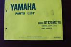 Yamaha DT125 MX 1979 parts list DT 125 MX Enduro, Yamaha