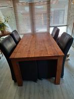 Tafel met 4 stoelen, Huis en Inrichting, Ophalen, Gebruikt, 100 tot 150 cm, Vijf personen of meer
