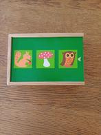 Memory spel in houten doos, Ophalen of Verzenden, Zo goed als nieuw, Puzzelen