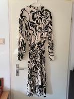 LINEN BLEND MAXI JURK-CREME WIT/ZWART PRINT-M-NIEUW, Maat 38/40 (M), H&M, Wit, Nieuw