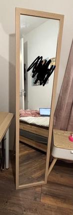 Staand spiegel. Hout kleur, Ophalen, Minder dan 50 cm, Gebruikt, 100 tot 150 cm