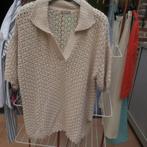 Poloshirt gehaakt écru Hemisphere mt 38 (tailleert 42-44), Hemisphere, Beige, Maat 42/44 (L), Nieuw