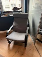 Grijze Fauteuil met Houten Frame  IKEA POÄNG, 75 tot 100 cm, Ophalen of Verzenden, Zo goed als nieuw, 50 tot 75 cm