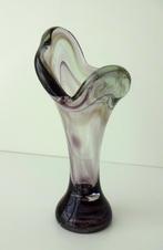 Glazen vaas helder en roodbruin met wijde hals Murano 3231-g, Ophalen of Verzenden