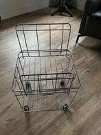Metalen multifunctionele trolley op zwenkwielen vintage, Huis en Inrichting, Ophalen, Zo goed als nieuw