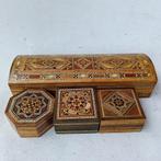 4 x khatam kistje ingelegd met kleine stukjes hout, Antiek en Kunst, Kunst | Niet-Westerse kunst, Ophalen of Verzenden