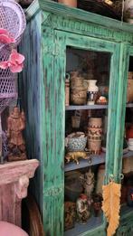 Shabby/Hippie/India/Ibiza/Vitrinekast/Kast, Indische, Teakhout, Ophalen of Verzenden, Zo goed als nieuw