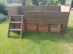 Steigerhouten bed 200x90, Ophalen, Gebruikt, 90 cm, Eenpersoons