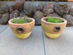 Aardewerk plantenpotten 2x, Tuin en Terras, Ophalen, Gebruikt, Rond, Minder dan 25 cm