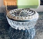 Schaal, kristal, metaal, verzilverd, potpourri, vintage, Antiek en Kunst, Antiek | Glas en Kristal, Ophalen