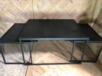 Zwarte luxe bijzettafel ( 3 tafels), Minder dan 45 cm, Vierkant, Nieuw, Hout