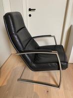 Topform design fauteuil zwart leer, Huis en Inrichting, Fauteuils, Ophalen, 75 tot 100 cm, Zo goed als nieuw, Leer