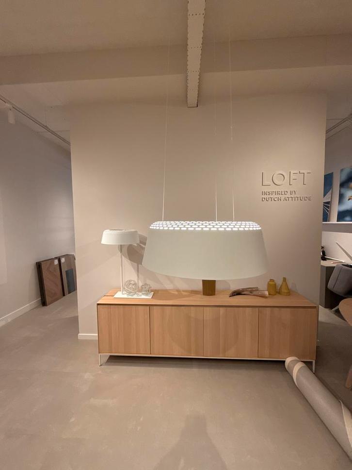 set van hang, tafel en vloerlamp, Huis en Inrichting, Lampen | Hanglampen, Zo goed als nieuw, 50 tot 75 cm, Kunststof, Ophalen