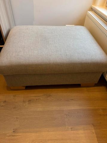 Poef Ikea grijs/beige gemêleerd incl opbergruimte beschikbaar voor biedingen