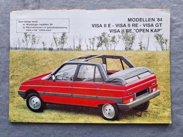 Instr. boekje CITROEN VISA II RE  Bijlage  "OPEN KAP" beschikbaar voor biedingen