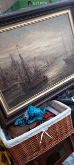 Schilderij zeevaart met lijst zie foto's, Antiek en Kunst, Ophalen