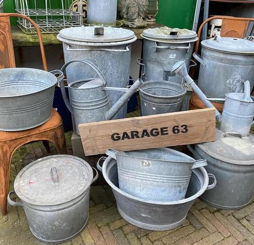 Zinken emmers teilen wasketels magazijnbakken enz, Tuin en Terras, Bloembakken en Plantenbakken, Gebruikt, Balkon, Minder dan 30 cm