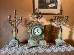 Antieke pendule met kandelaars, Antiek en Kunst, Antiek | Klokken, Ophalen of Verzenden